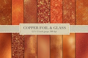 Copper Foil and Glass Textures