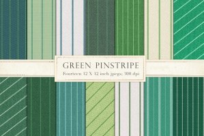 Green Pinstripe Fabric Backgrounds