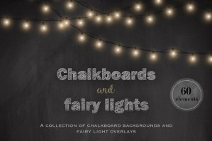 Chalkboards and Fairy Lights Clipart