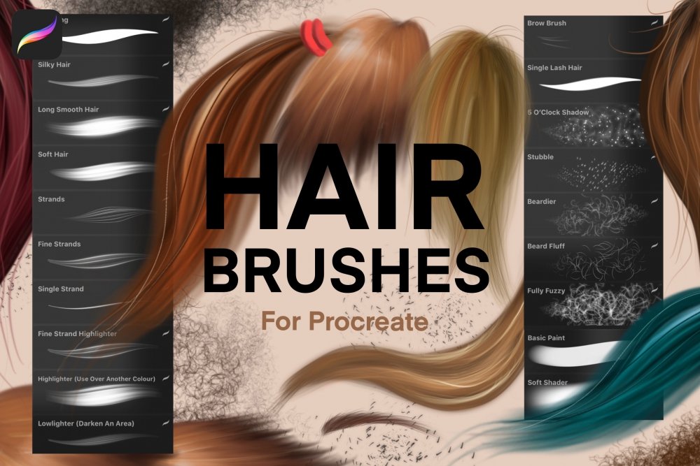 Procreate Hair Brushes - Design Cuts