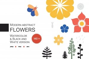 Modern Abstract Flowers Collection