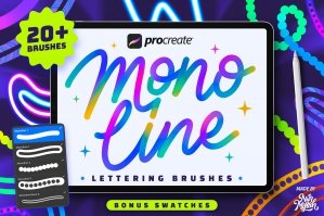 Procreate Monoline Lettering Brushes