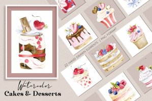 Watercolor Cakes Collection