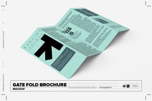 Gate Fold Roll Brochure Mockup