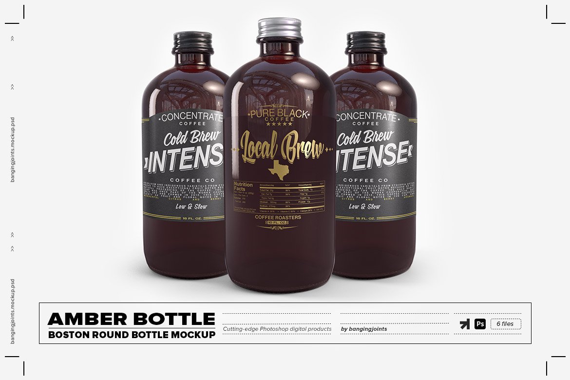 Clear Glass Bottle with Cold Brew Coffee Mockup - Free Download Images High  Quality PNG, JPG