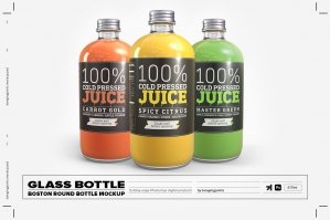 Juice Glass Bottle Mockup