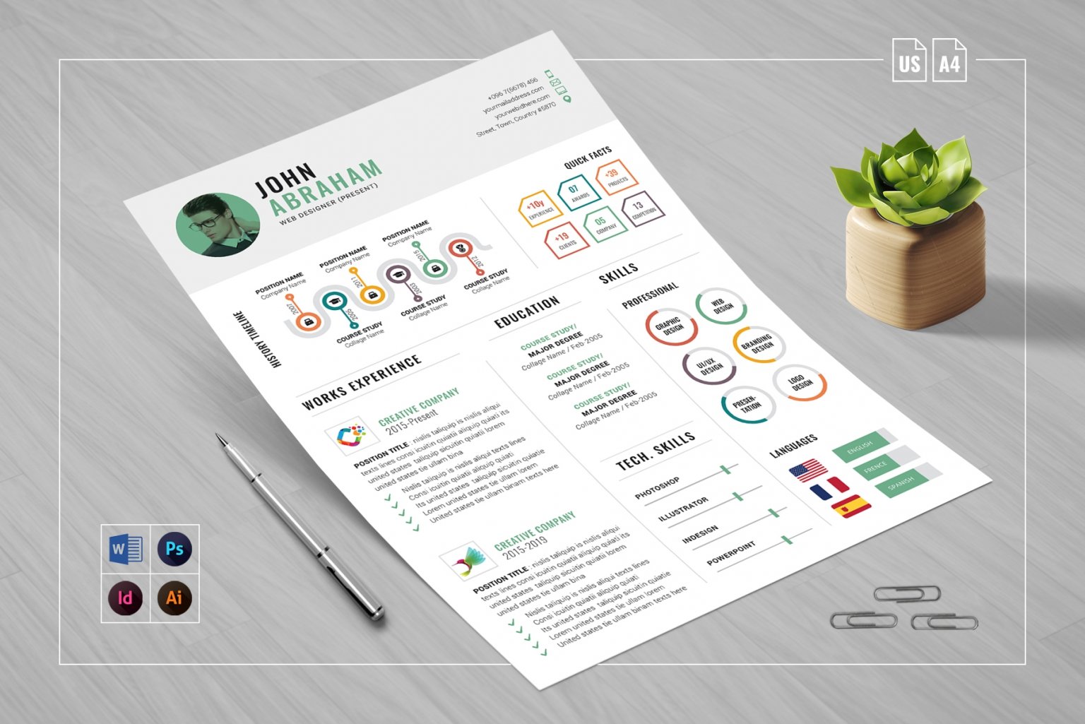 Word Infographic Resume Template