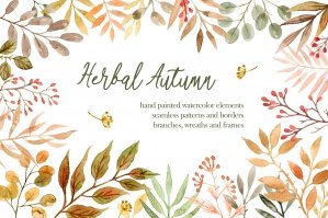 Herbal Autumn Watercolor Set