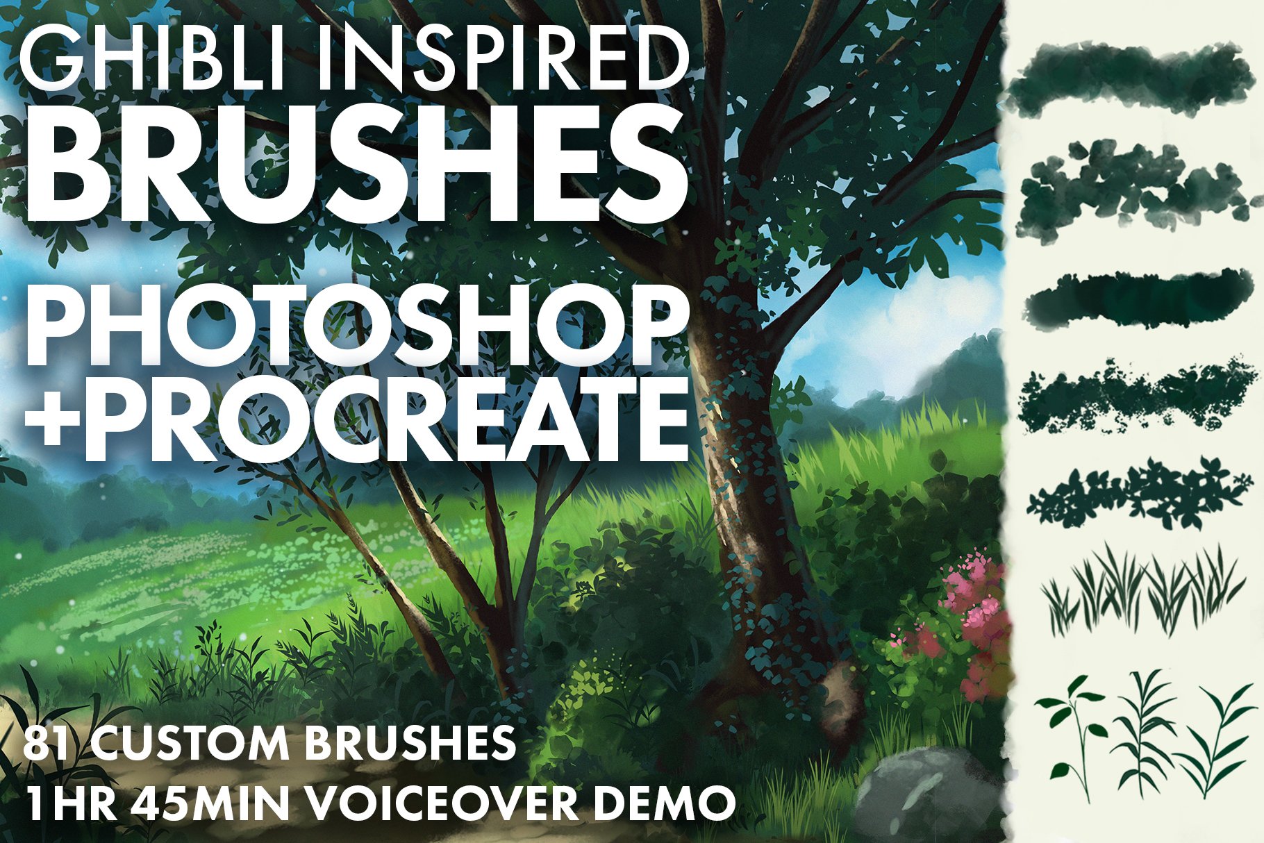 Ghibli Inspired Brushes for Photoshop and Procreate