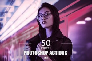 50 Cyberpunk Photoshop Actions