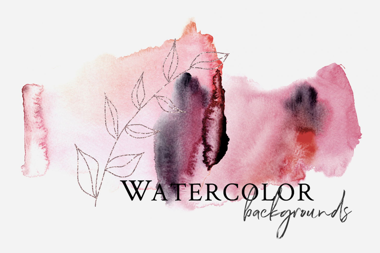 Watercolor Backgrounds - Burgundy and Golden - Design Cuts