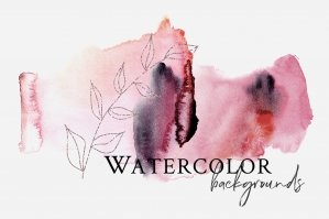 Watercolor Backgrounds - Burgundy and Golden