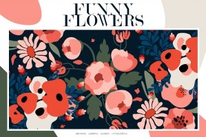 Funny Flowers - Cute Botanical Illustration