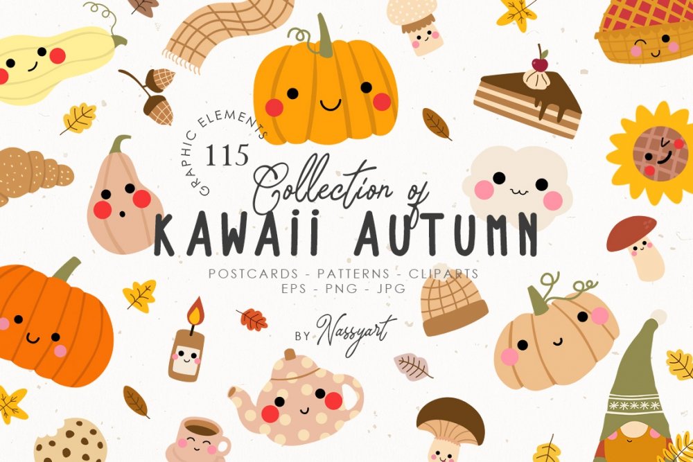 Autumn Kawaii Cozy Fall Set - Design Cuts