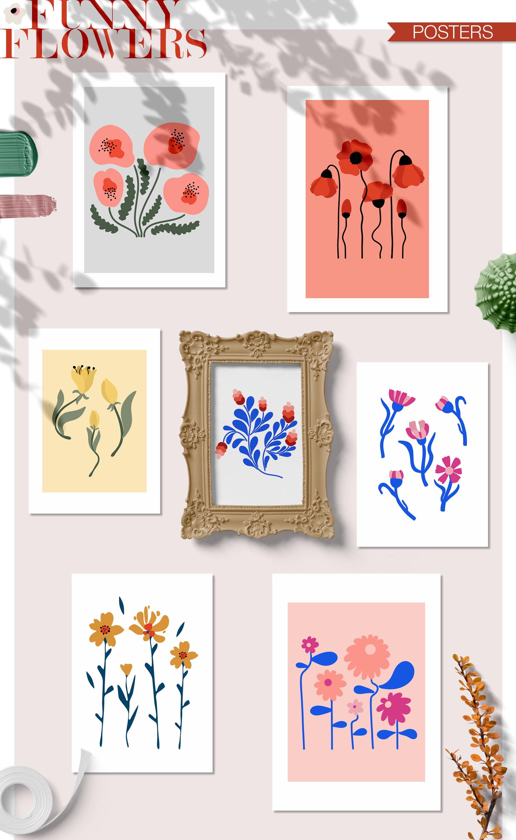 Funny Flowers - Cute Botanical Illustration - Design Cuts