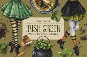 Irish Green Watercolor & Ink Set