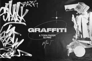 Graffiti & Torn Paper PNG Elements