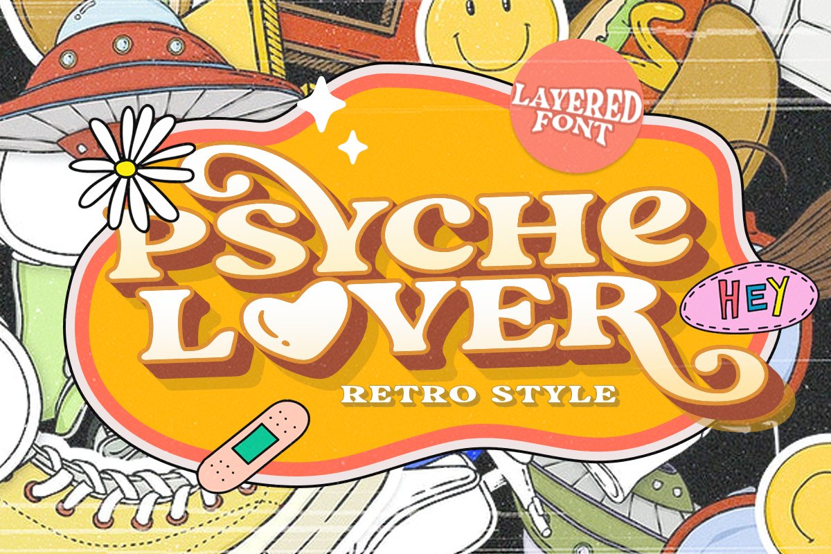 Psyche Lover - Layered Retro Font