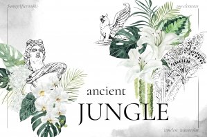 Ancient Jungle - Tropical Watercolors & Architecture