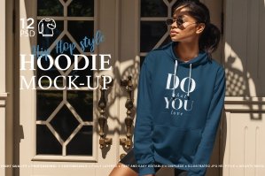 Hoodie Mock-Up Hip Hop Style