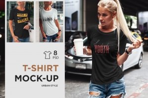 T-Shirt Mock-Up Urban Style Girl