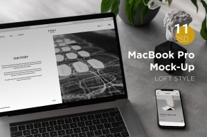 MacBook Pro Mock-Up Loft Style
