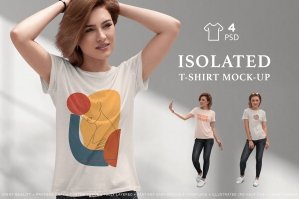 T-Shirt Mock-Up Isolated Girls