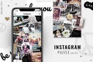 Collage Instagram Puzzle Template