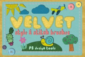 Velvet Styles & Stitches Photoshop Brushes