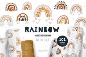 Rainbow Bundle Clipart & Patterns