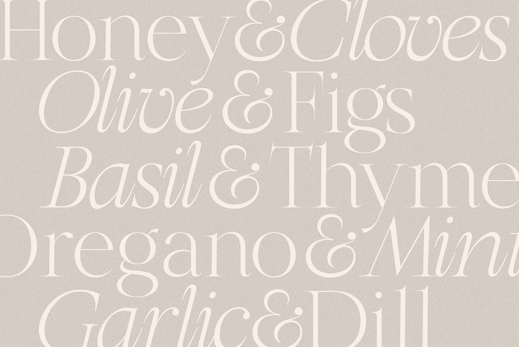 Olive & Figs font for food menu 