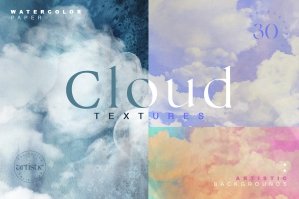 Cloudy Watercolor Abstract Textures