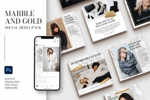 Marble and Gold Instagram Templates