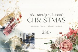 Abstract & Traditional Christmas Watercolor Collection