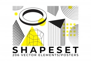 206 Vector Shapes Posters Set