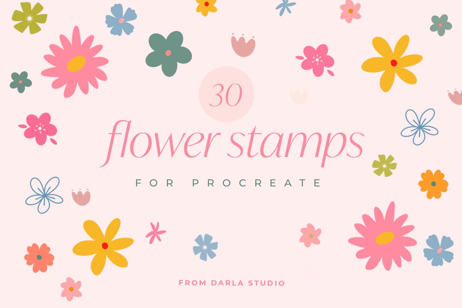 Botanical Procreate Brush, Floral Stamps Gráfico por DatsenCreate