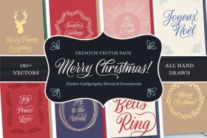 Merry Christmas Calligraphy Vectors