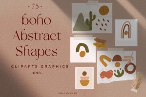 Boho Abstract Shapes Clipart
