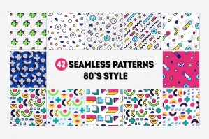 42 Seamless Patterns In 80s Style