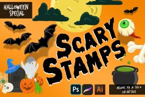 Scary Stamps Halloween Special - Procreate Brushes & More