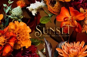 Sunset Floral Art Collection