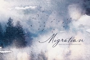 Watercolor Landscape - Migration