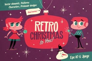 Retro Christmas Vector Pack