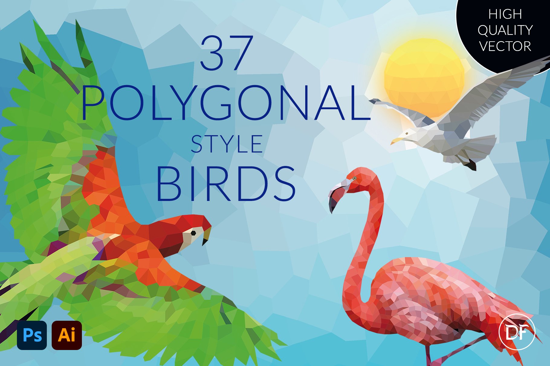 Polygonal Style Birds