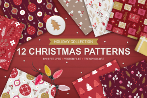 12 Christmas Seamless Patterns 2
