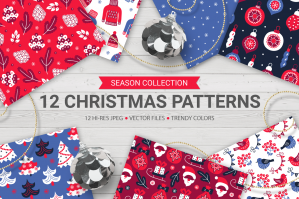12 Christmas Seamless Patterns 3