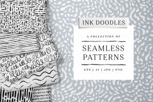 Hand Drawn Patterns in Black & Color