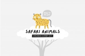 Safari Animals Children Clipart Set