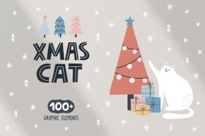 Modern Christmas - Cats & Lettering