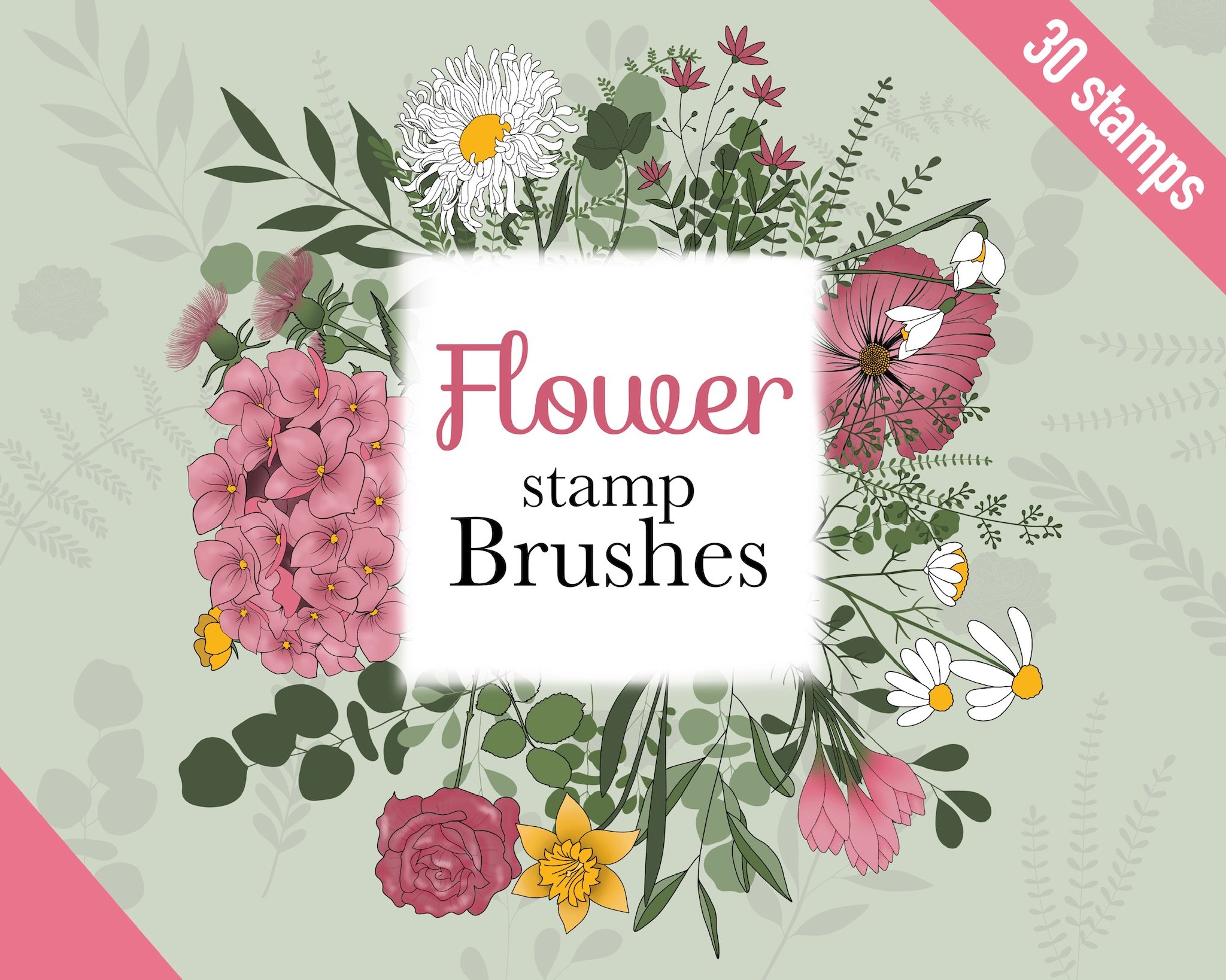 Photoshop - 10 Flower Stamps/ Brushes Graphic by AnnaDigitalStudio